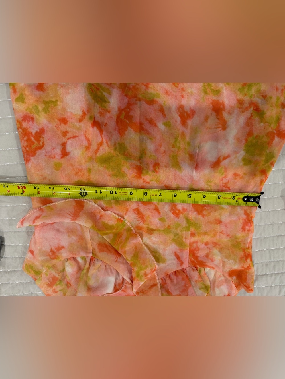 Floral Ruffle Slip Dress in Coral & Lime - Picture 8 of 10